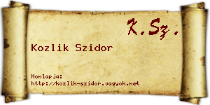 Kozlik Szidor névjegykártya